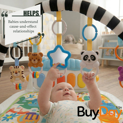Gym Play Mat Baby Newborn Kid White Fitness Music Lay Fun Piano Music Kid Gift