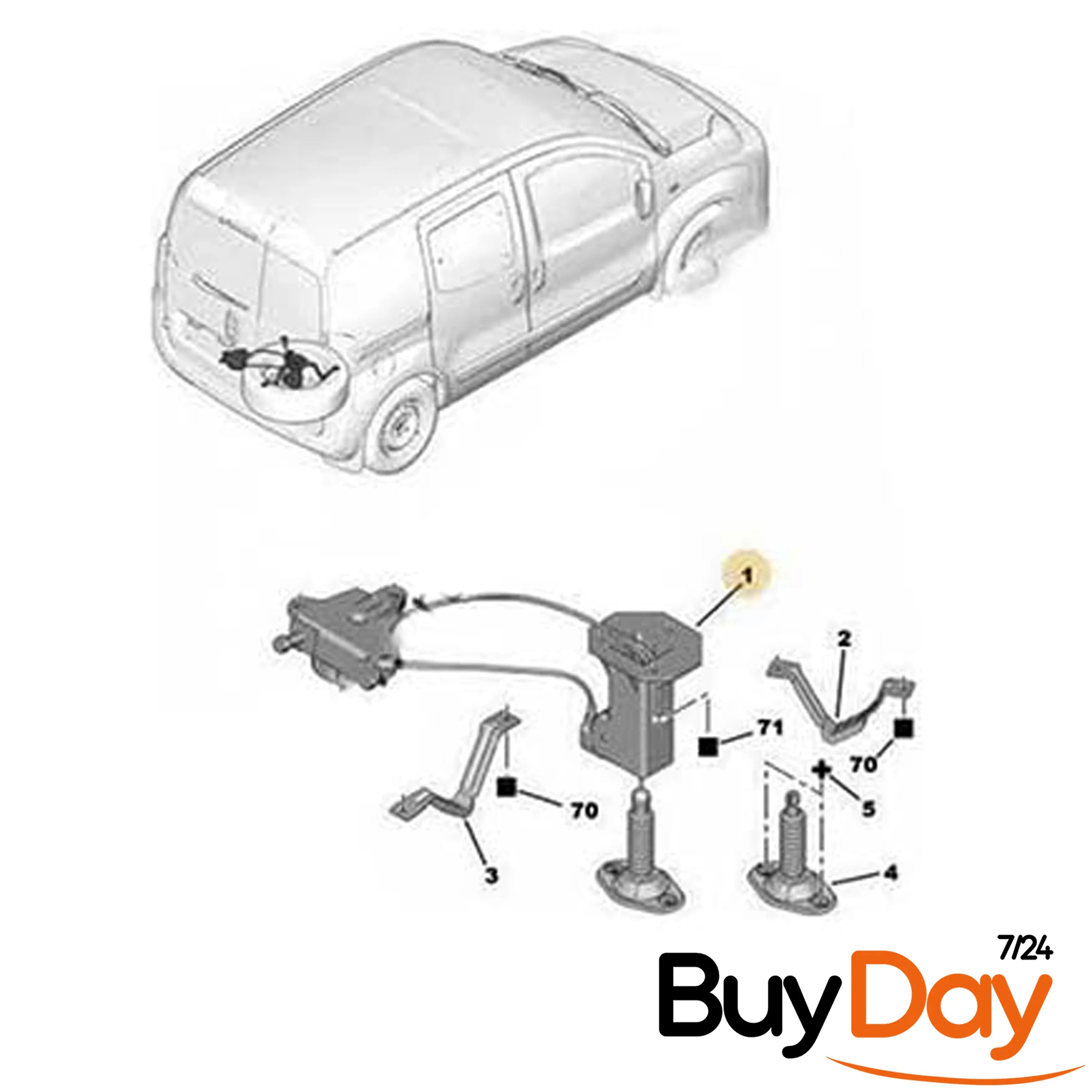 Spare Wheel Carrier Release Mechanism