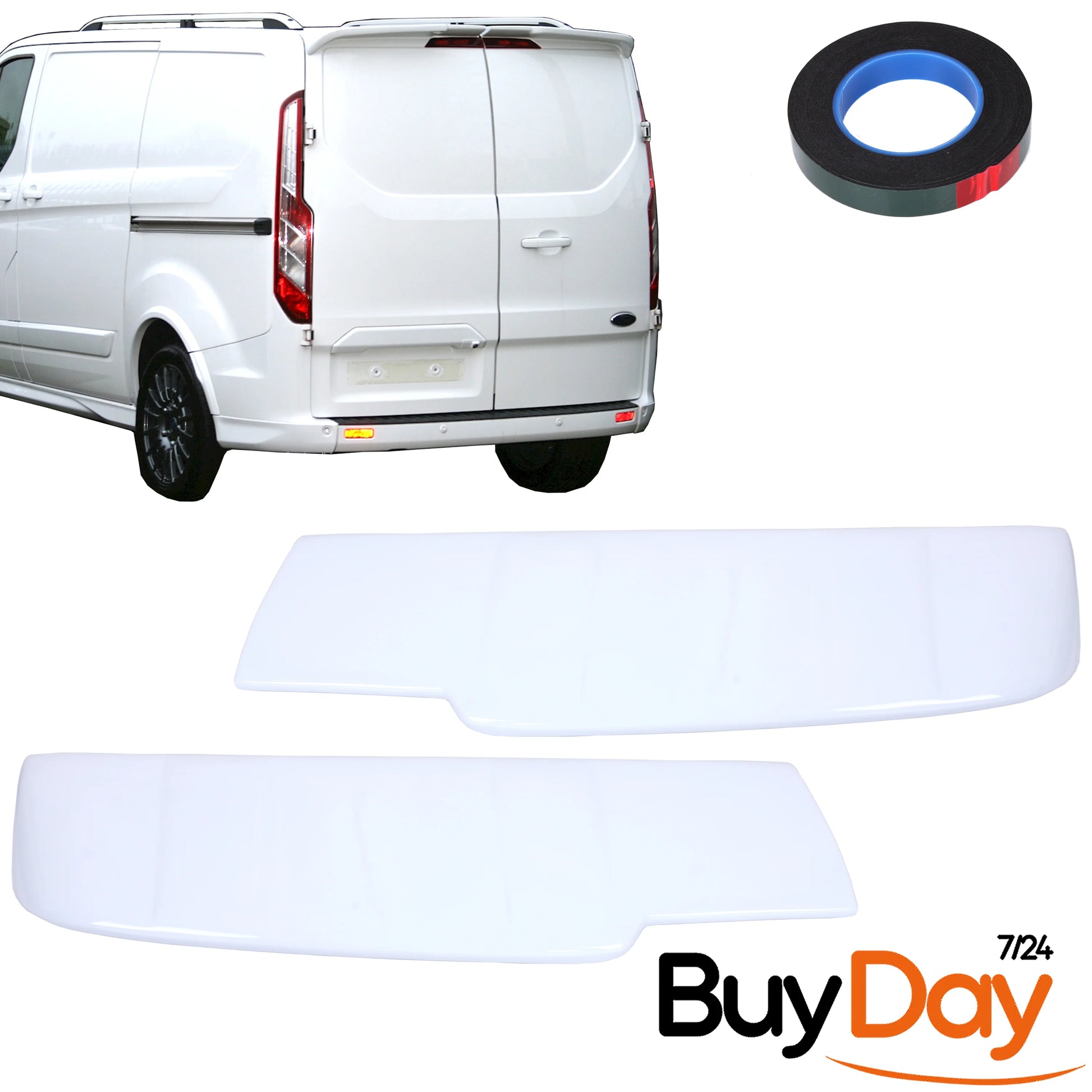 Spoiler for Barn Door Models, Painted in Frozen White