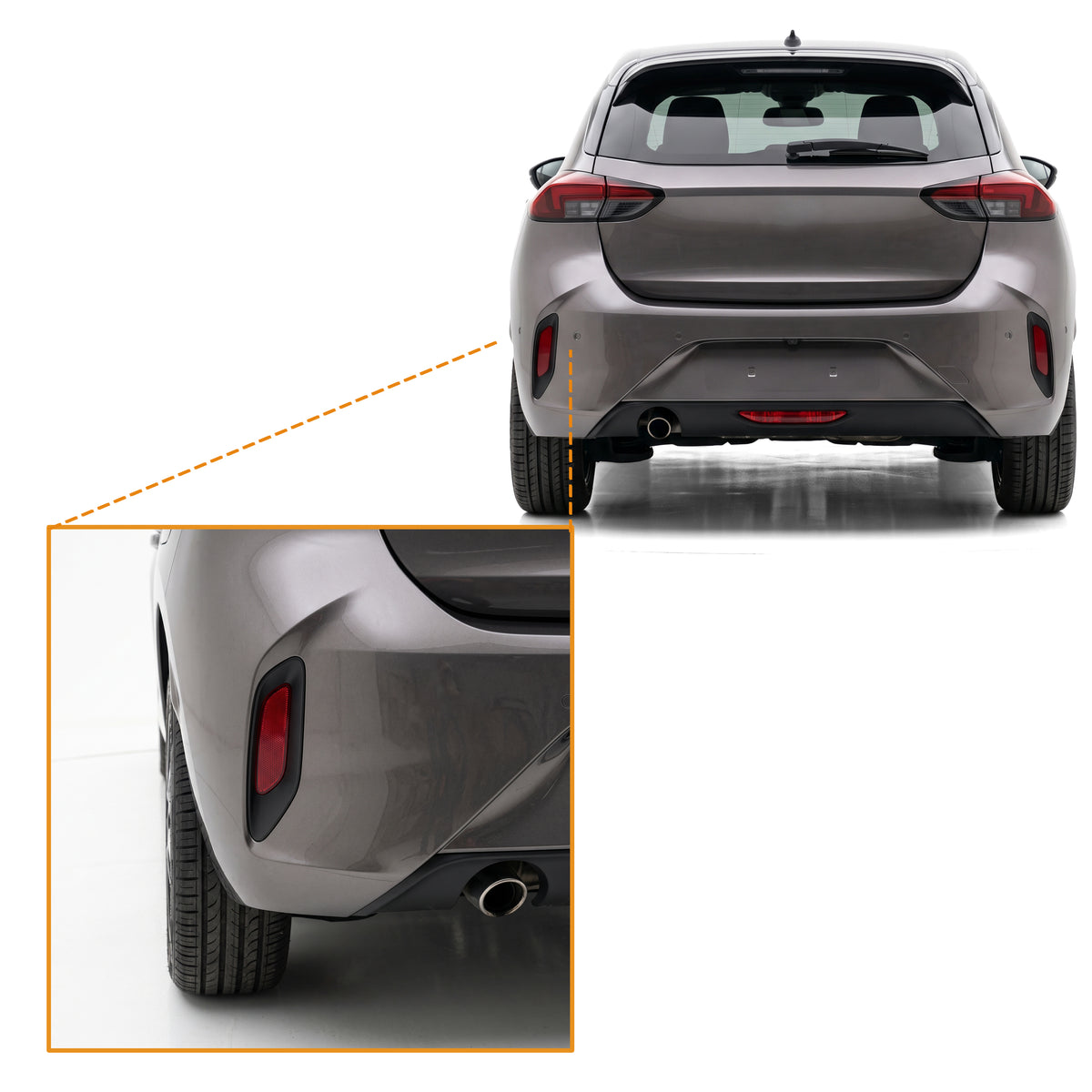 2x Rear Side Bumper Reflector L+R for Opel Corsa F 9829303780 9829303880 - Detail View - BUYDAY