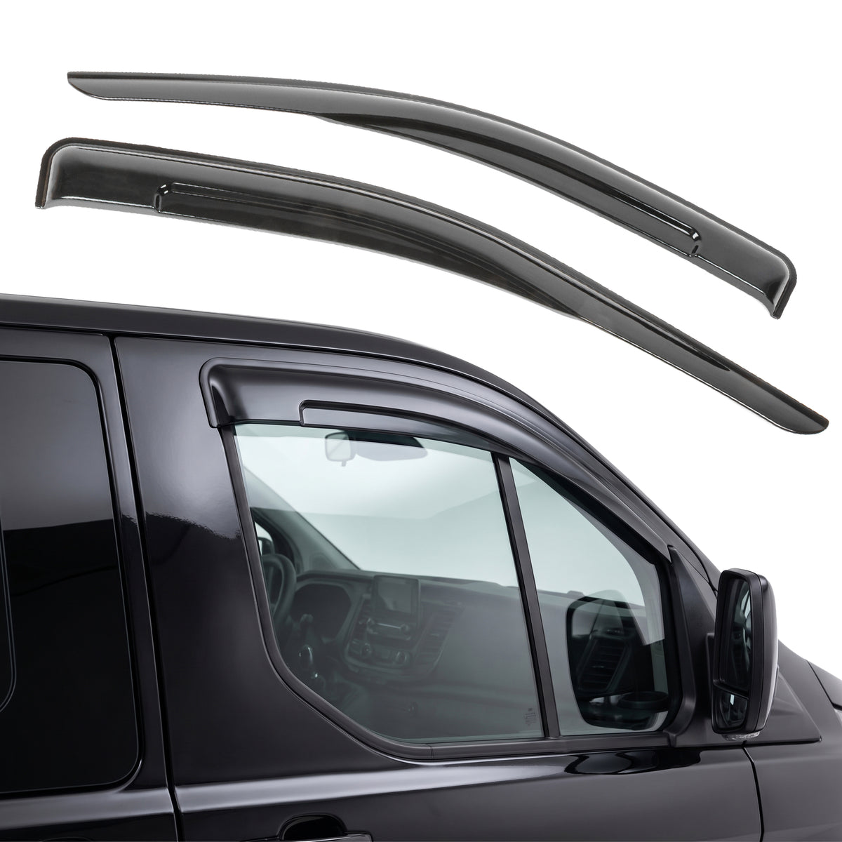 2 Pcs Wind Rain Sun Smoke Guard Deflectors Front for Ford Tourneo Custom 2012+on - BUYDAY Auto Parts