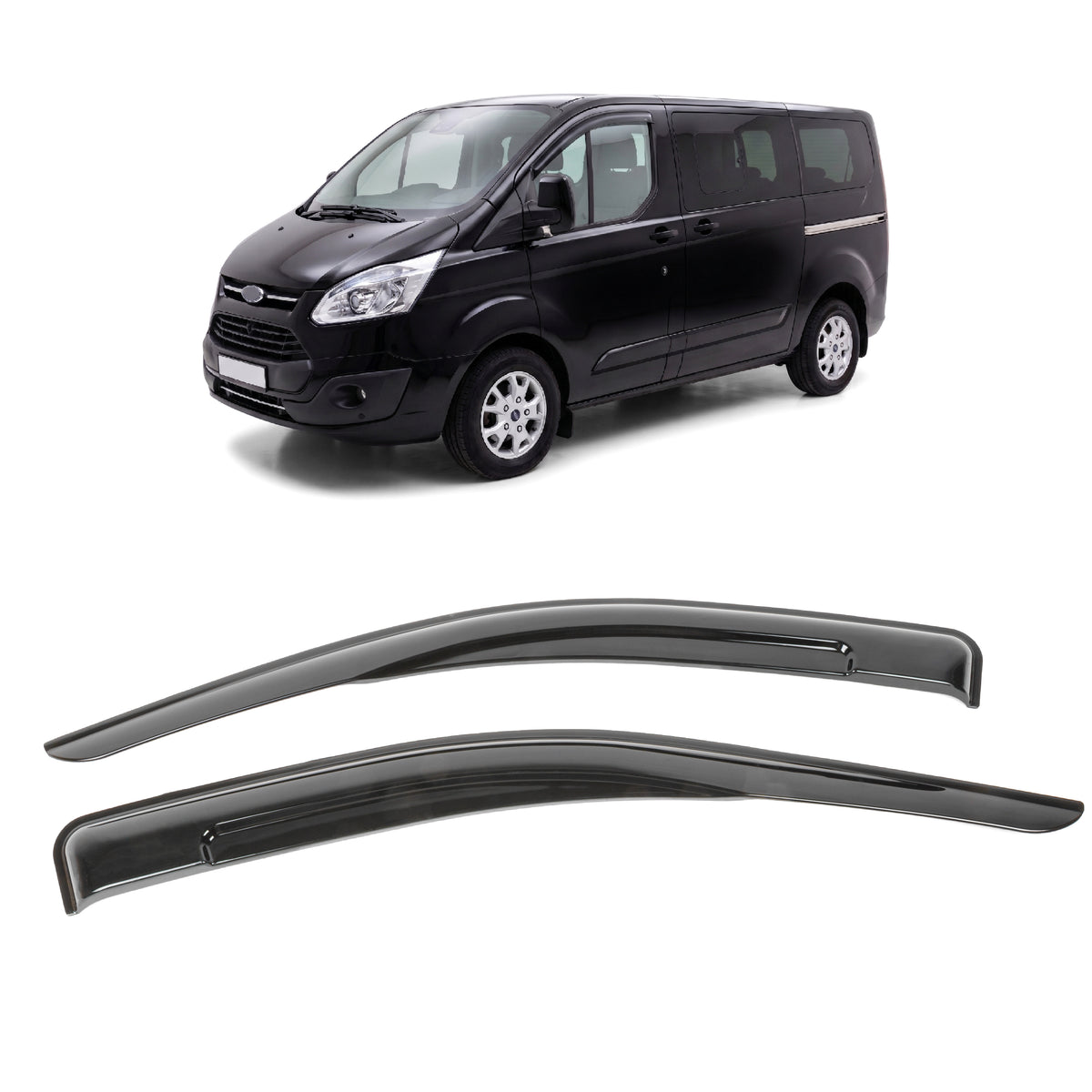 2 Pcs Wind Rain Sun Smoke Guard Deflectors Front for Ford Tourneo Custom 2012+on - Detail View - BUYDAY