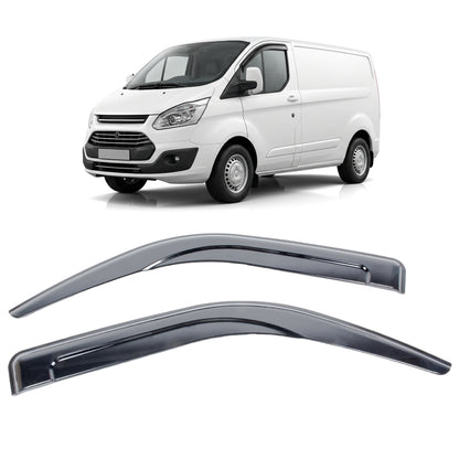 For Ford Transit Custom 2012-On Wind Rain Sun Smoke Guard Deflectors Front - Detail View - BUYDAY