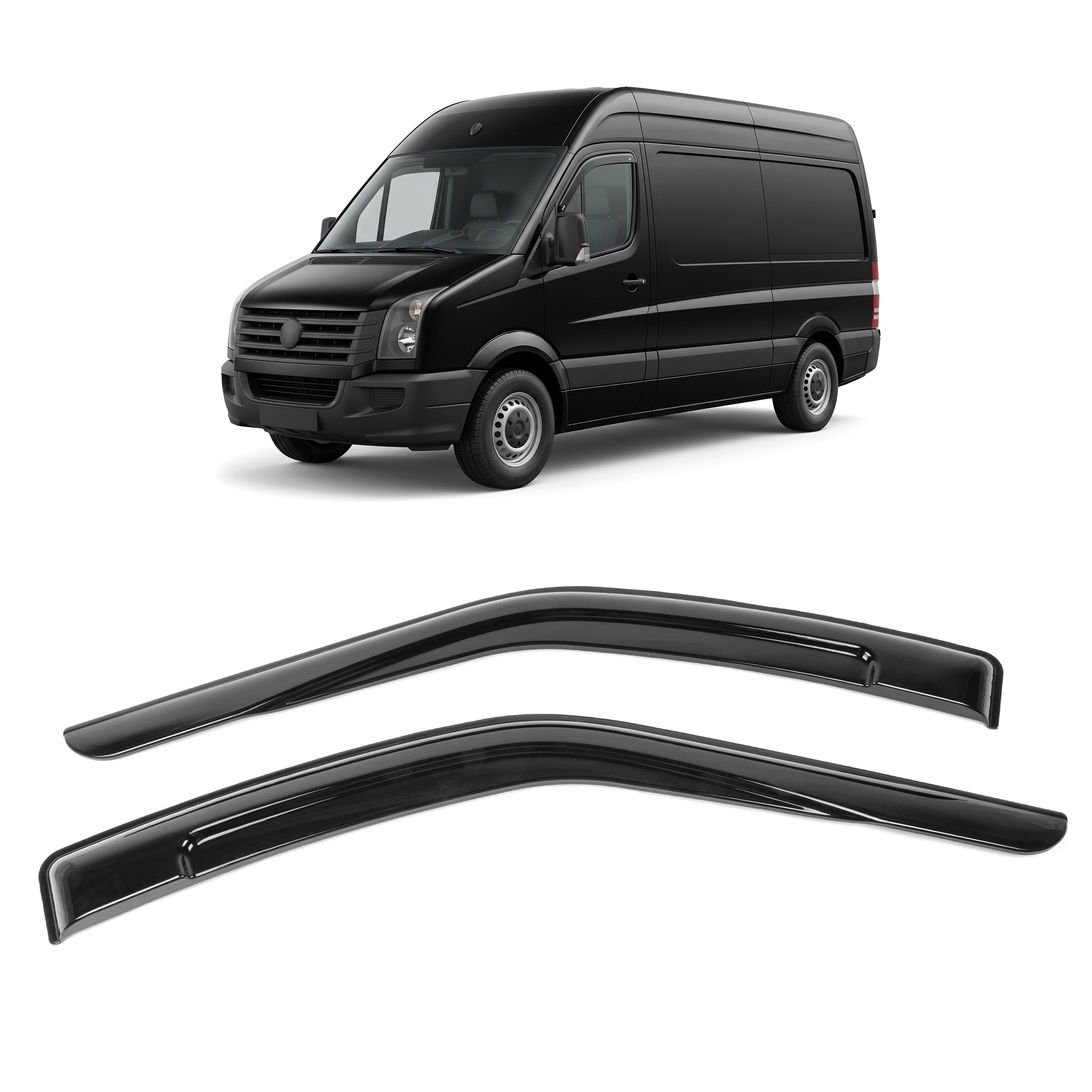 Wind Rain Sun Smoke Guard Deflectors Front 2 Pcs for VW Crafter (2006-Onwards) - Detail View - BUYDAY