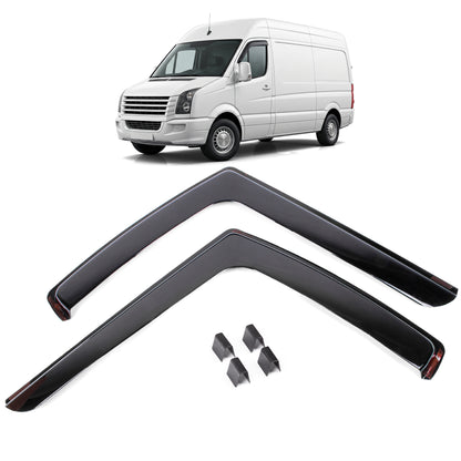 For Volkswagen Crafter (2006-2019) 2x Wind Rain Sun Guard Deflectors L Shape - Detail View - BUYDAY