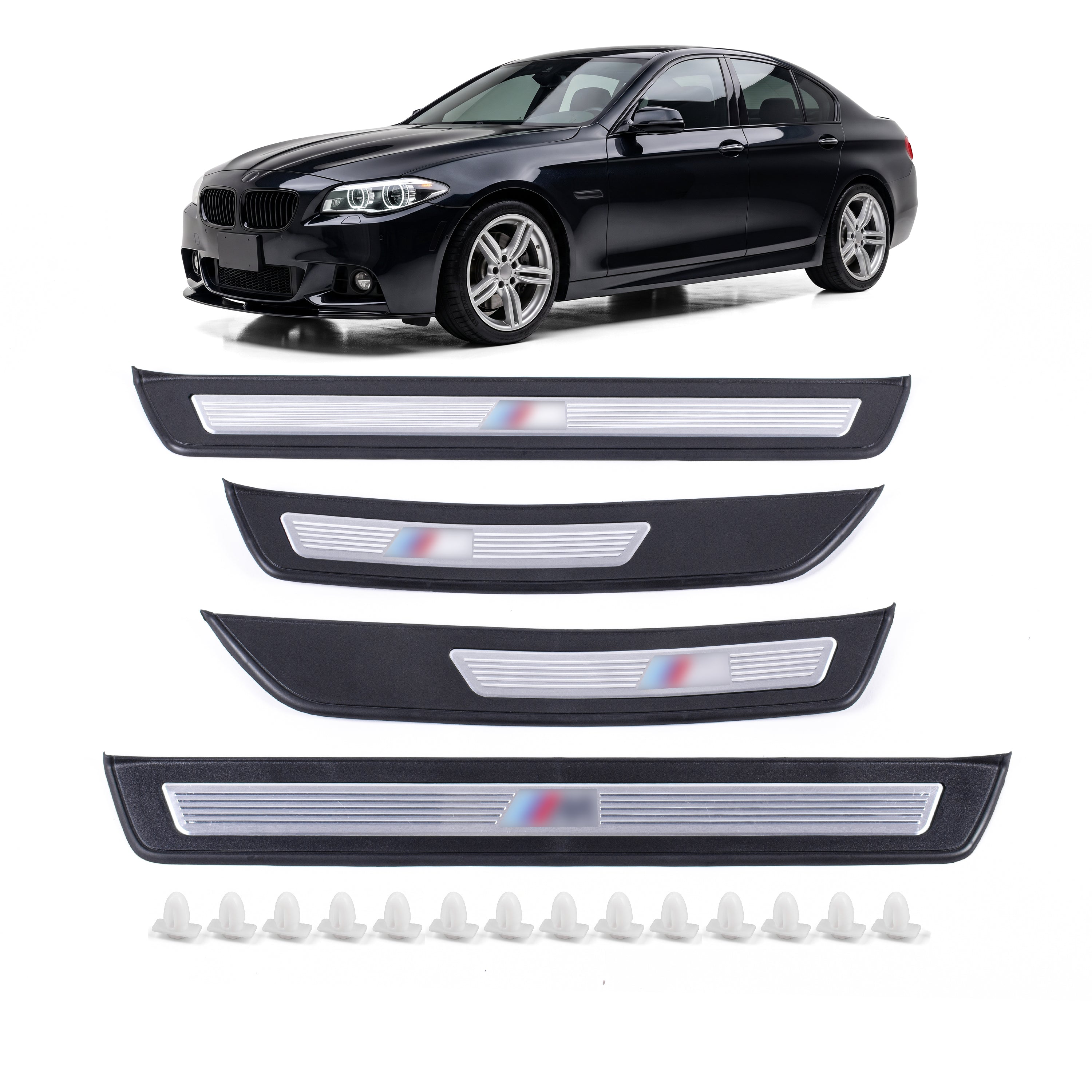 For BMW 5 Series F10 M5 A51478050000 Black Door Sill Plate - Detail View - BUYDAY