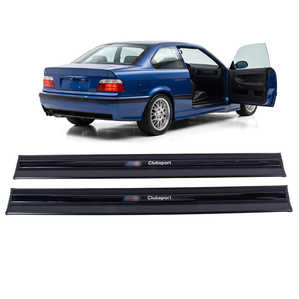 For BMW E46 Coupe M3 Style (1999-2006) Black Door Sill Trim - BUYDAY Auto Parts