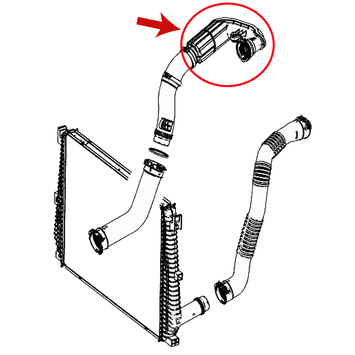 Turbo Hose Pipe for Renault Megane IV Kadjar Mercedes W205 1.6 A6260900042 - Detail View - BUYDAY