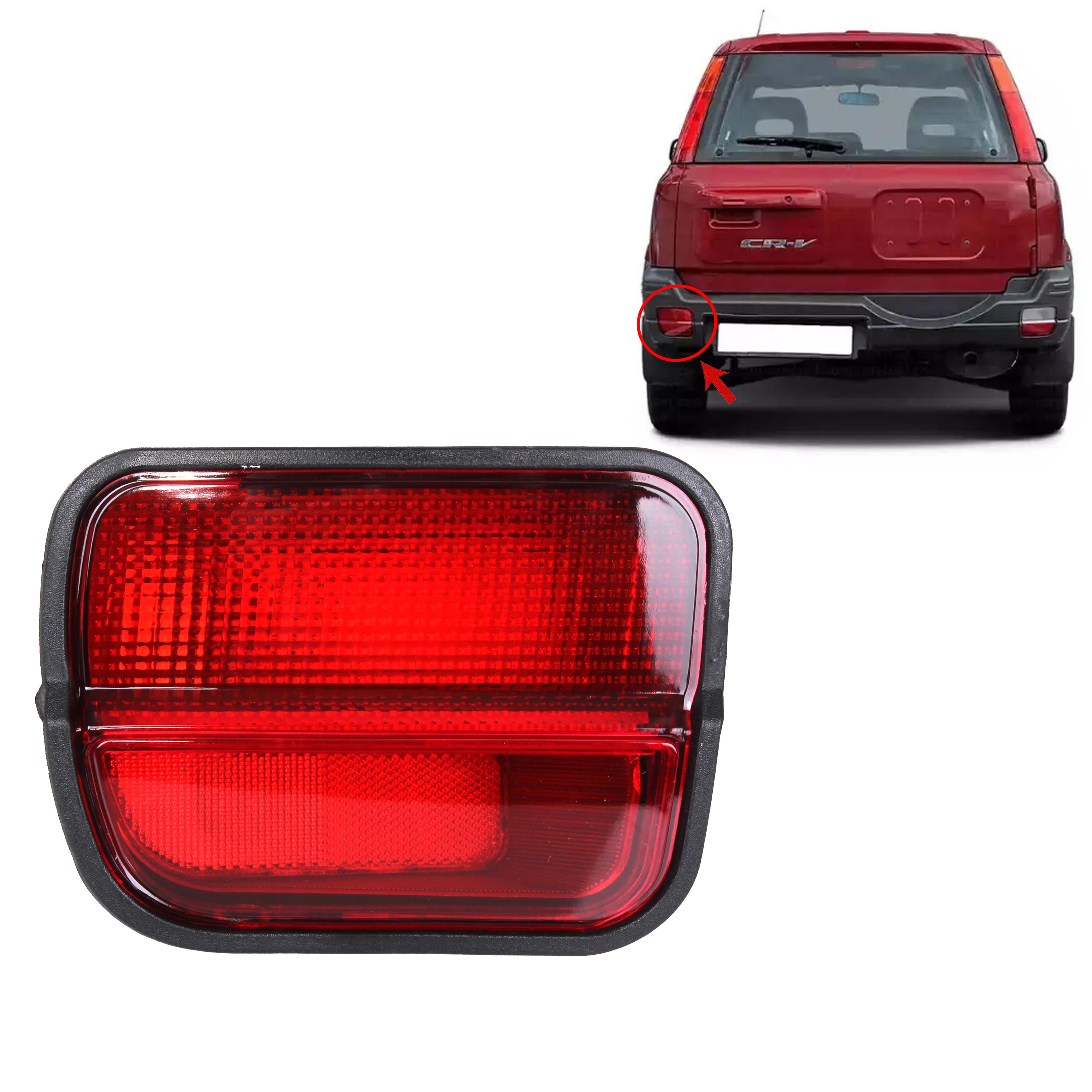 for Honda CRV 1997-2001 Rear Bumper Fog Light Left Red Lens 33751S10G10 - Detail View - BUYDAY