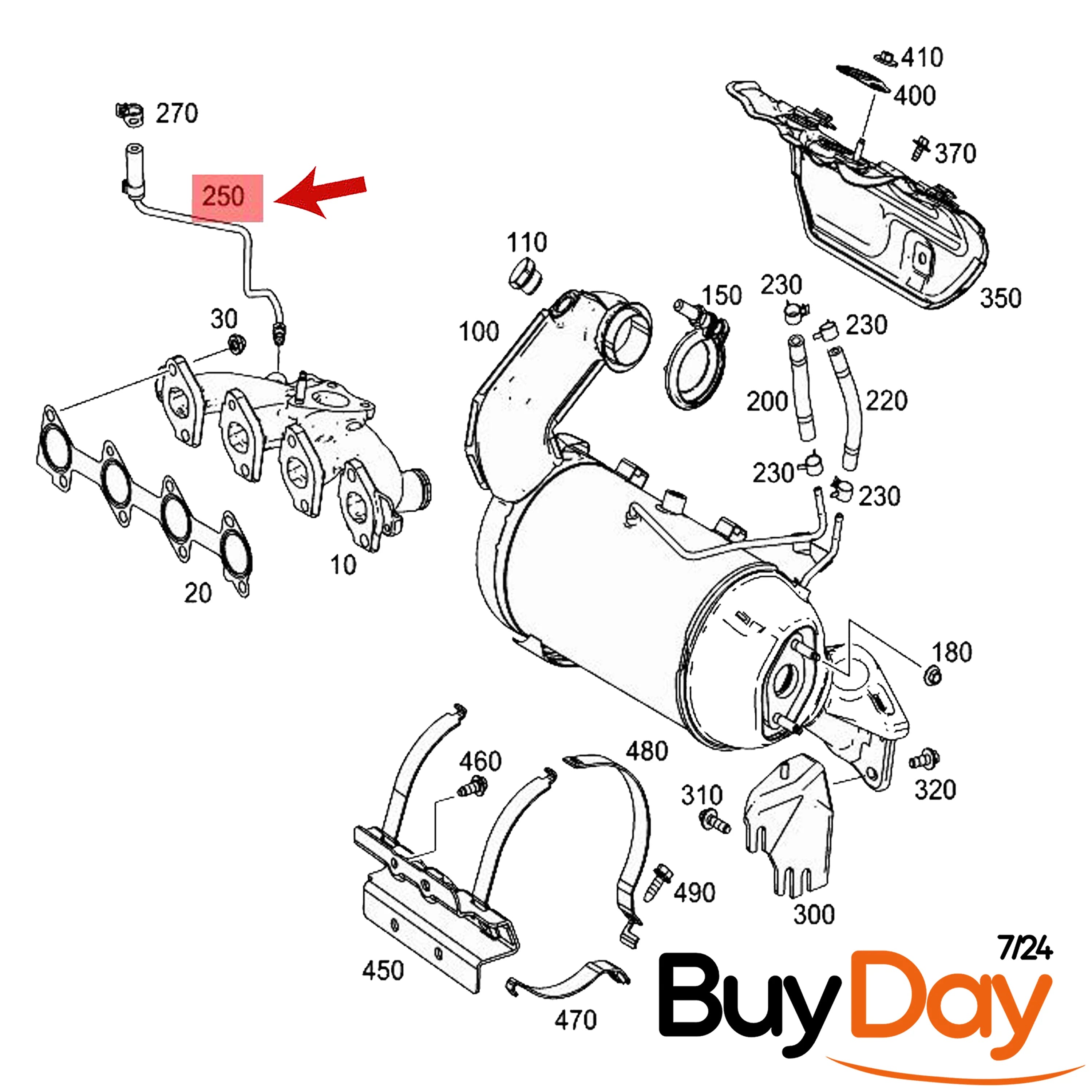 buyday Exhaust Pressure Sensor Pipe