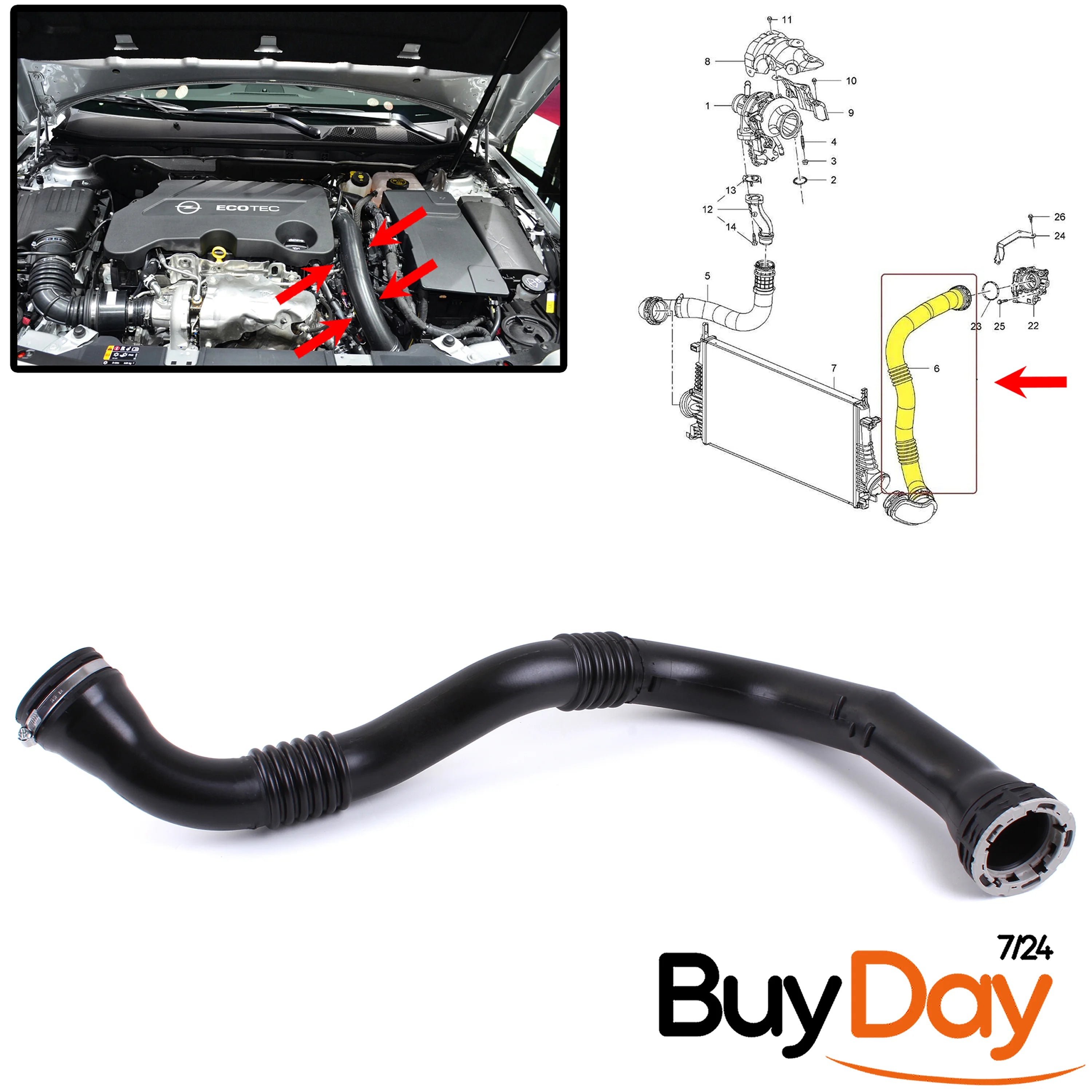 buyday Turbo Intercooler Hose Pipe