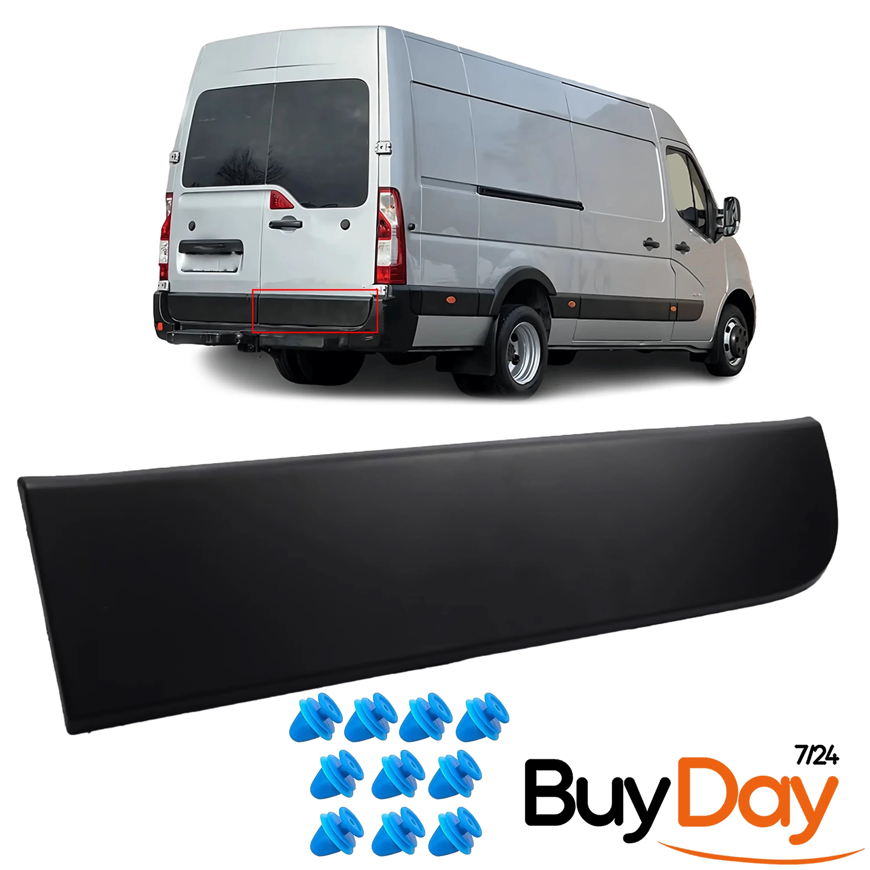 Rear Right Door Moulding Panel Trim with Clips, Offside (O/S) Driver Side, Exterior Body Protection Strip, Fits Master, Movano & NV400 Models 2010-2021, 908520001R