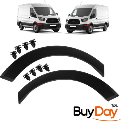Front Wheel Arch Moulding Trim Set (Left & Right Pair) with 8 Clips, Offside & Nearside Fender Covers, Compatible with MK8 Van Models 2014-Onwards, 1826432, 1854487