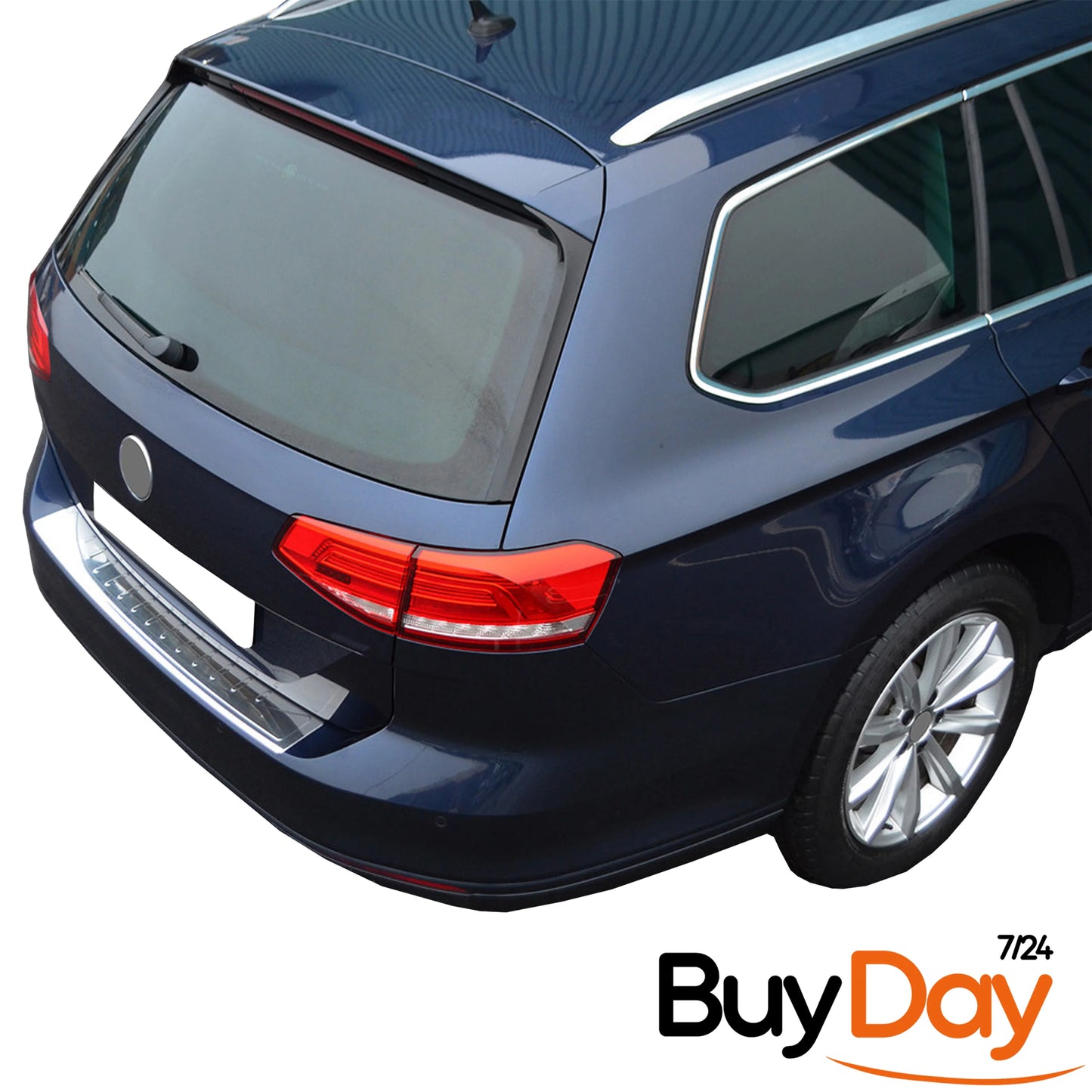 clickmax Rear Bumper Protector Sill Cover, Chrome Finish Polished Stainless Steel Scuff Guard, Car Accessories for Passat B8 Variant & Alltrack (Estate) Models 2014-Onwards