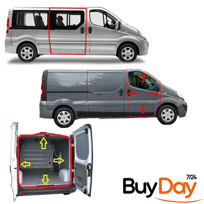 4 Pieces Door Seal Kit Compatible with Trafic Vivaro Primastar Barn Door Models (2001-2014)
