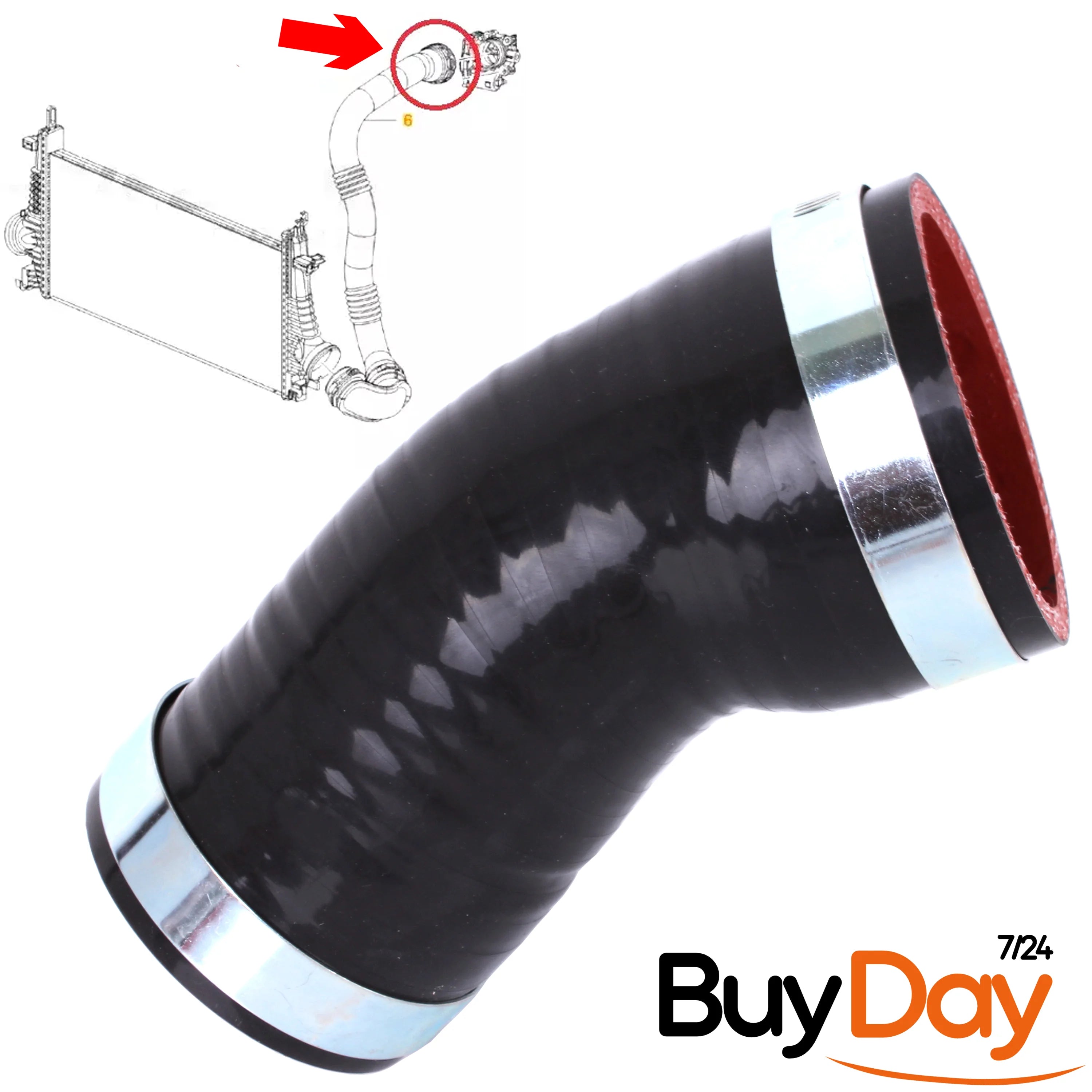 Intercooler Turbo Hose Pipe for 1.6L CDTi Engines (B16DTH, B16DTJ), Fits Insignia A (Mk I) Models 2015-2017, Air Intake Boost Hose, 13419441, 1302288