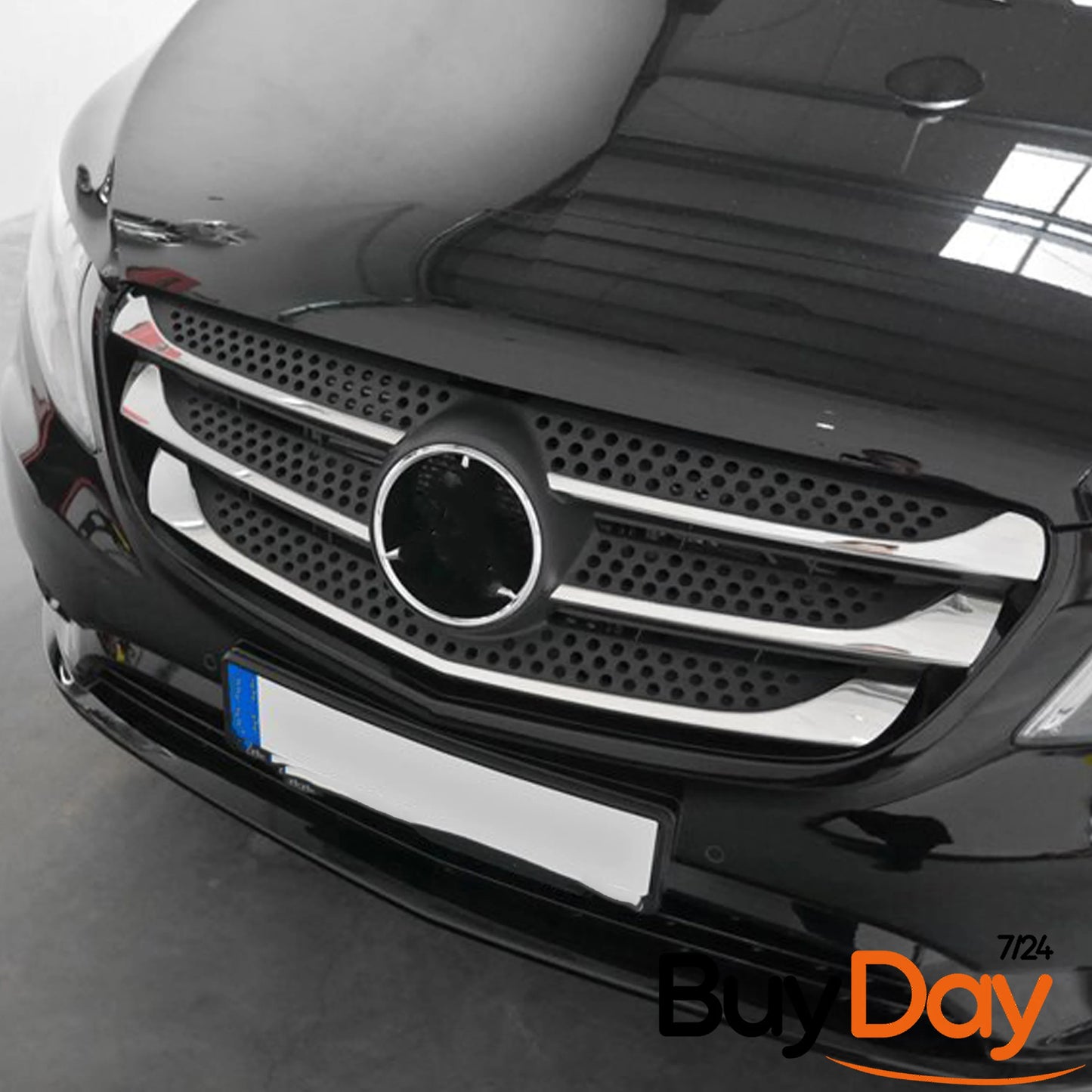 5 Piece Set Front Grille Moulding Trim, Stainless Steel Chrome Finish, Centre Grill Cover Strips, Car Accessories, Fits Vito (W447) Van MPV Models 2014-2019