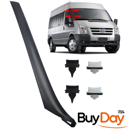 Windscreen Right Moulding Trim with Mounting Clips, A-Pillar Trim, Offside (O/S) Driver Side, Compatible with Transit MK7 Models 2006-Onwards, 1755017