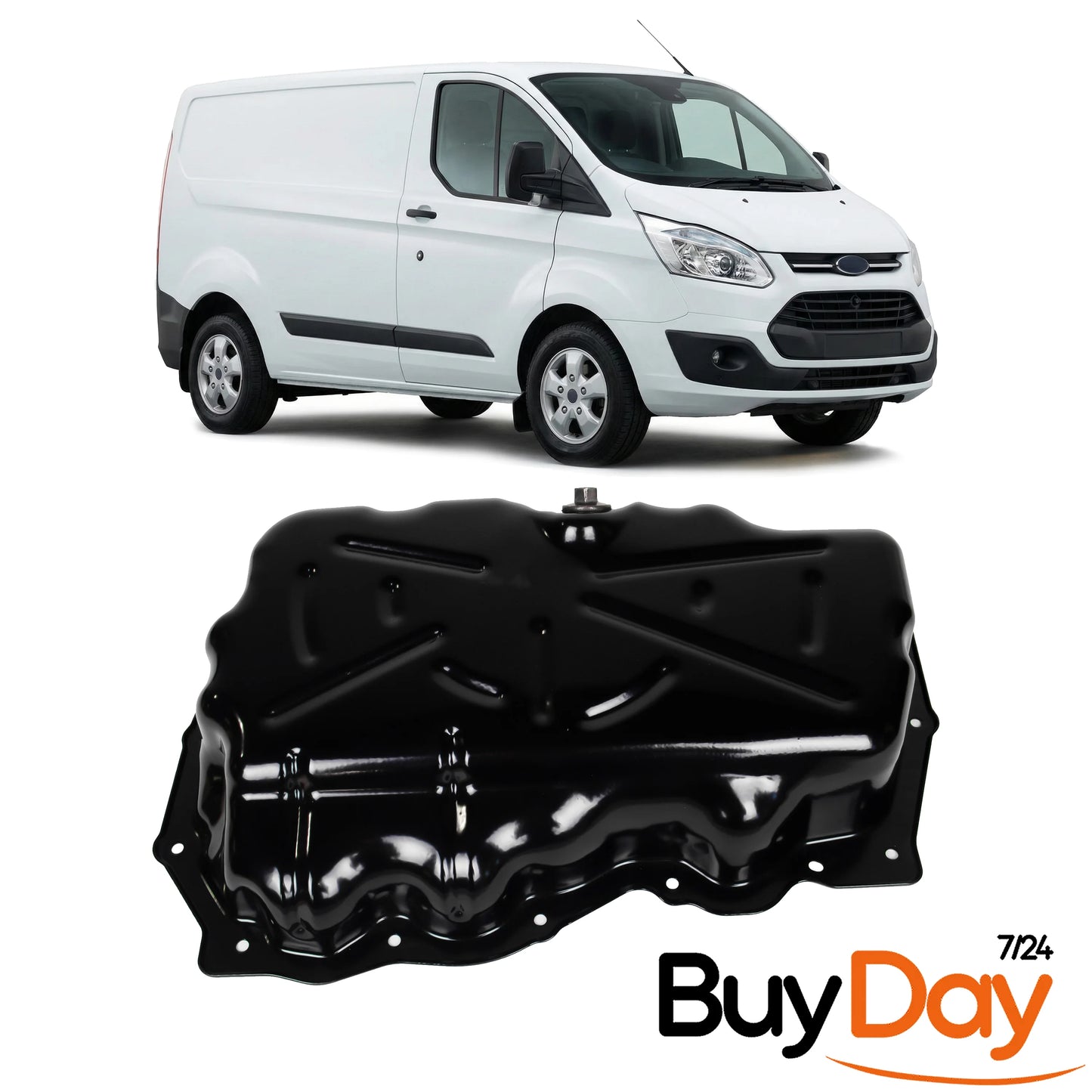 Engine Oil Sump Pan with Drain Plug, Lower Oil Reservoir, Compatible with 2.0L EcoBlue Diesel Engines, Fits Transit & Custom Models 2016-Onwards, GK2Q-6675-AA, 2011593