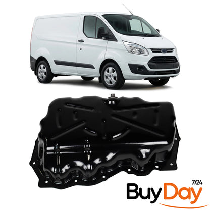 Engine Oil Sump Pan with Drain Plug, Lower Oil Reservoir, Compatible with 2.0L EcoBlue Diesel Engines, Fits Transit & Custom Models 2016-Onwards, GK2Q-6675-AA, 2011593