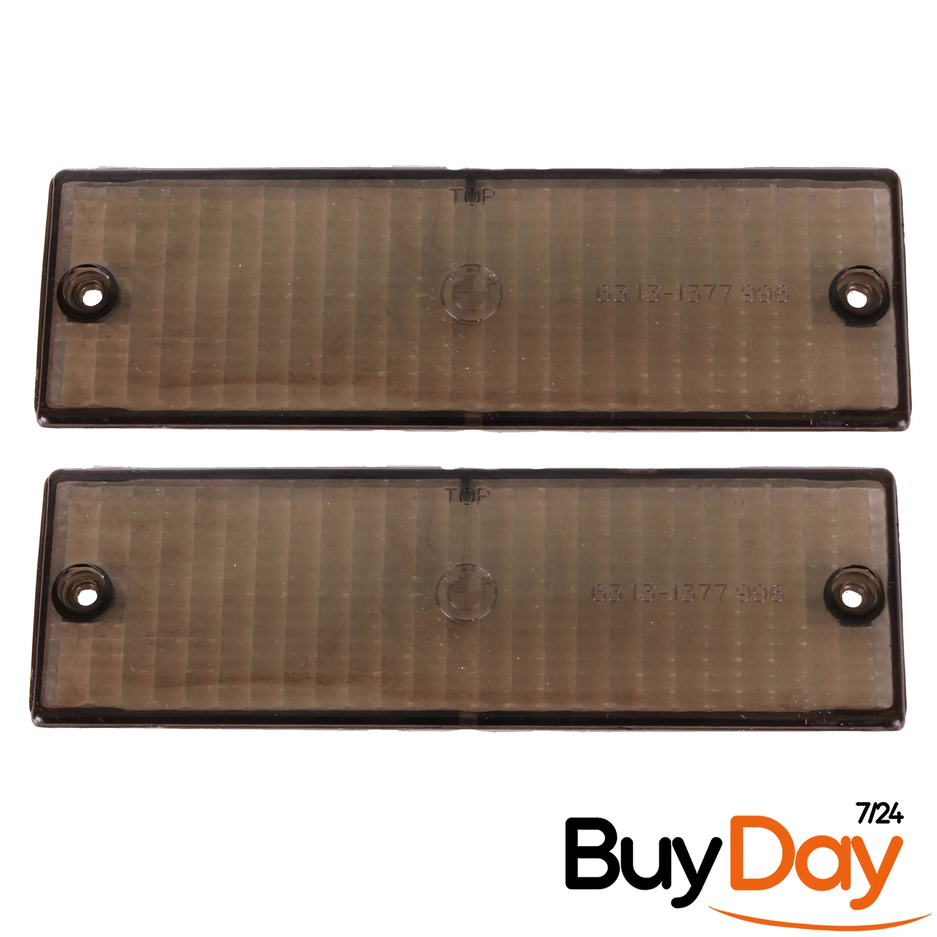 clickmax 2 Piece Set Front Indicator Lens (Smoked Black Finish), Left & Right Pair, Turn Signal Lens Covers, Compatible with 3 Series E30 Saloon (Sedan) Models 1982-1994, (Excludes M3), 63131386011