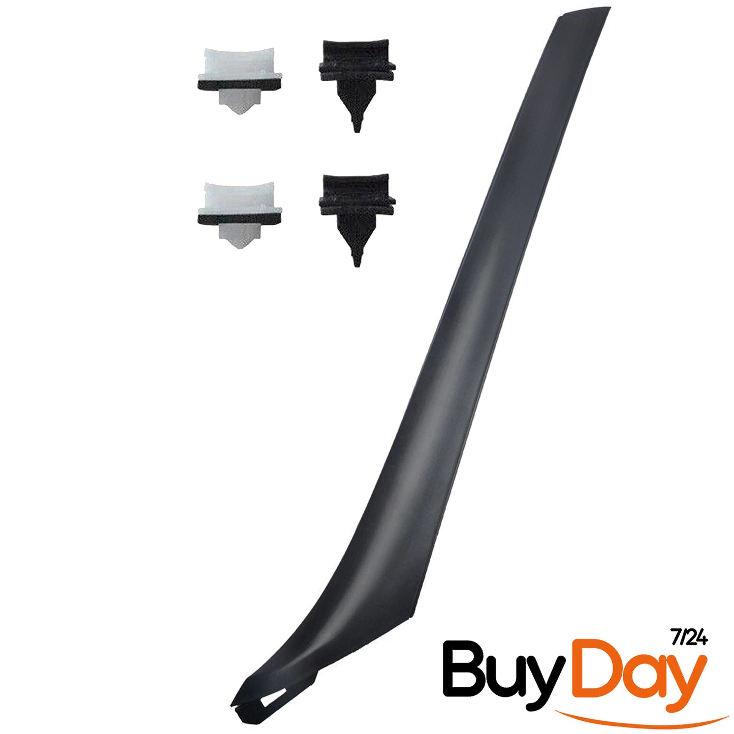 Windscreen Left Moulding Trim with Mounting Clips, A-Pillar Trim, Nearside (N/S) Passenger Side, Compatible with Transit MK7 Models 2006-Onwards, 1755018