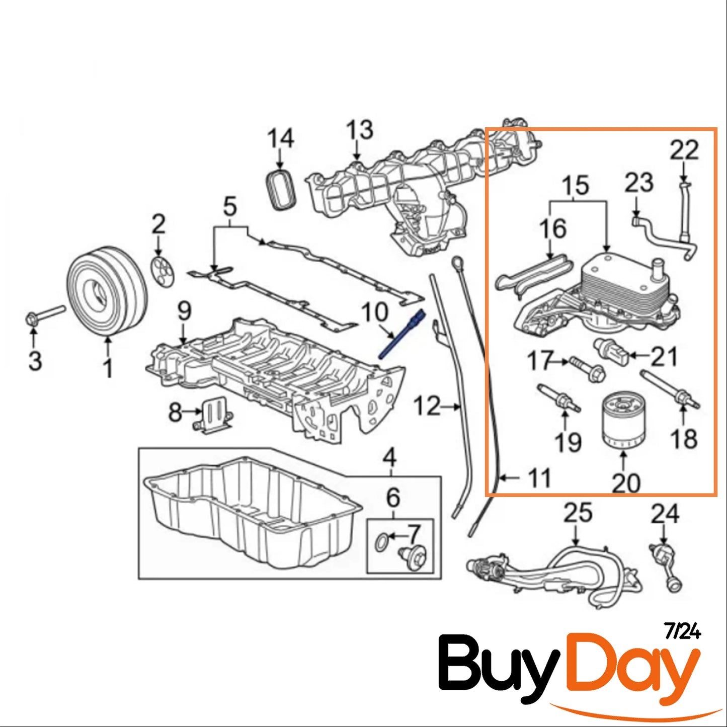 Oil Cooler & Filter Housing Assembly, Modified Upgraded Design, Engine Oil Cooler, Fits 2.2L TDCi HDi FWD & 2.3L D Engines (06-On), 1829179, BK2Q6B624CE
