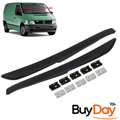 Front Left & Right Windscreen Pillar Trim Set (Pair) with 10 Clips, O/S & N/S, A-Pillar Moulding, Compatible with Vito (W638) Van MPV Models 1996-2003, A6386980179, A6386980079