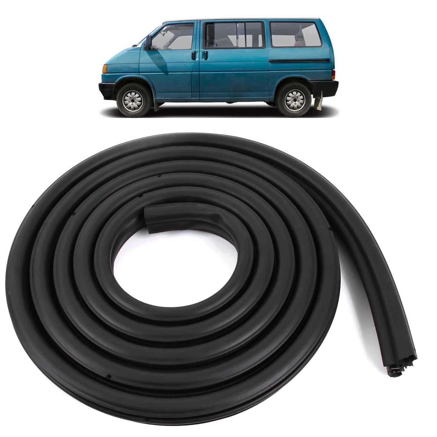 Front Door Body Rubber Seal (Fits Left or Right Aperture), Body Mounted Weatherstrip, Stops Leaks & Wind Noise, for Campervan Conversion, Fits T4 Models 1990-2004, 7D0837911