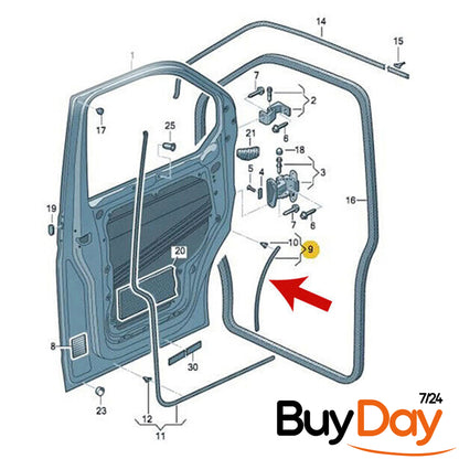 2 Piece Set Front Wheel Arch Seal Rubber Kit (Left & Right Pair) with Clips, Body to Arch Liner Gasket, Compatible with Transporter, Multivan, Caravelle T5 (03-15) & T6 (15-On), 7H0837565A