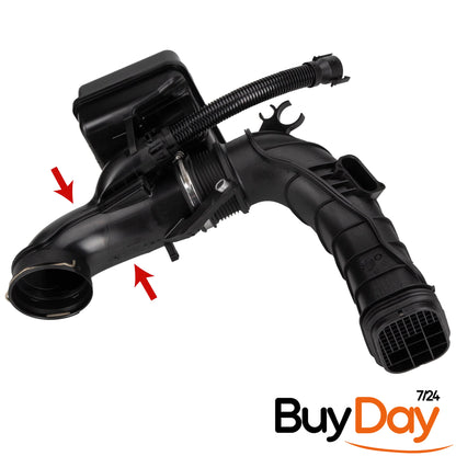 Air Intake Pipe (Airbox to Turbo), Hard Plastic Turbo Inlet Hose, Fits N47N 2.0L Diesel Engines, Compatible with 3 4 5 Series X3 (F30 F10 F25), 13718512249, 13717823514