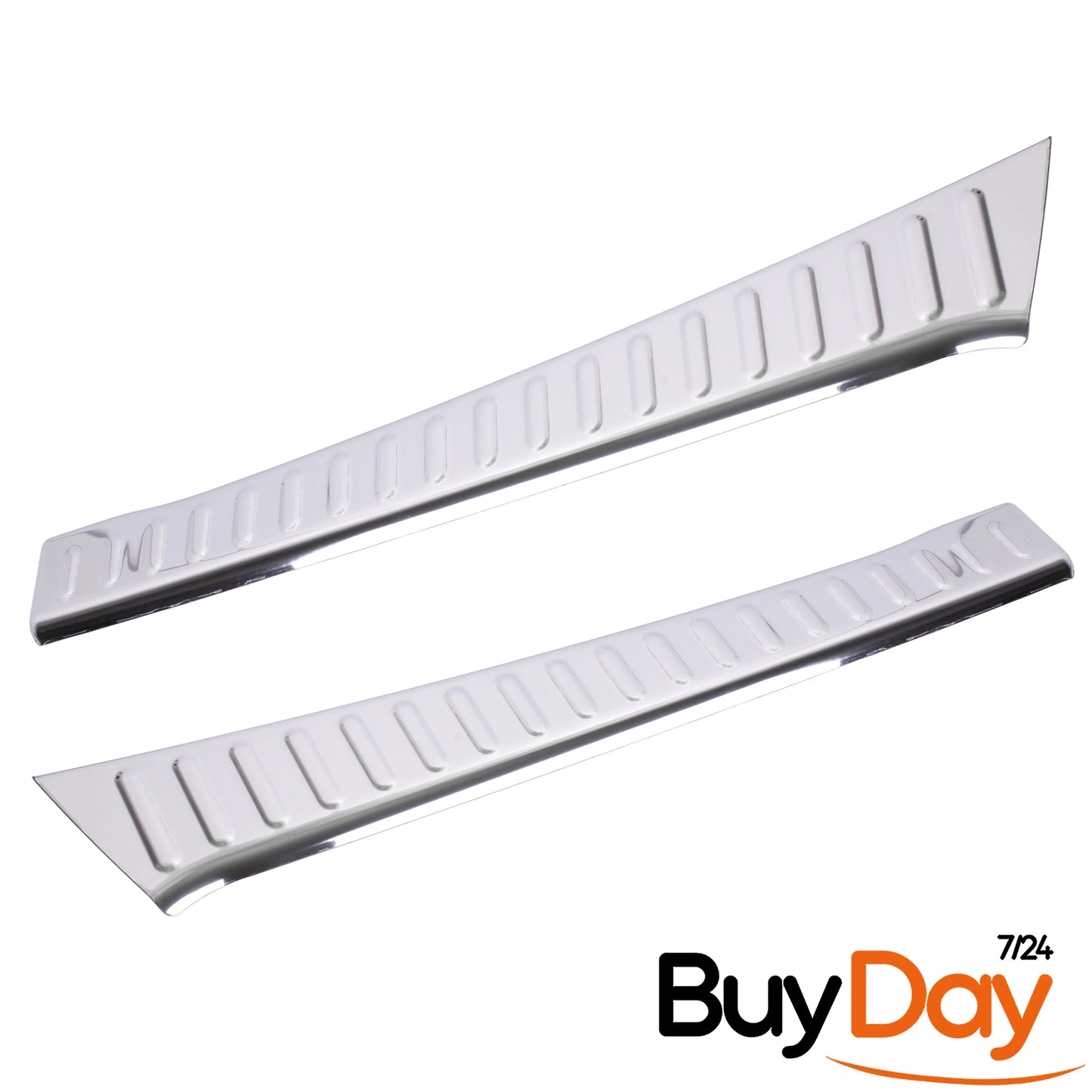 2 Piece Set Inner Load Sill Guard, Rear Interior Bumper Scuff Plates, Stainless Steel Chrome Finish, Car Accessories, Compatible with Sandero Models 2021-Onwards