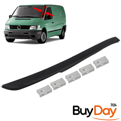 Front Left Windscreen Pillar Trim with 5 Clips, N/S Passenger Side, A-Pillar Moulding, Compatible with Vito (W638) Van MPV Models 1996-2003, 6386980079