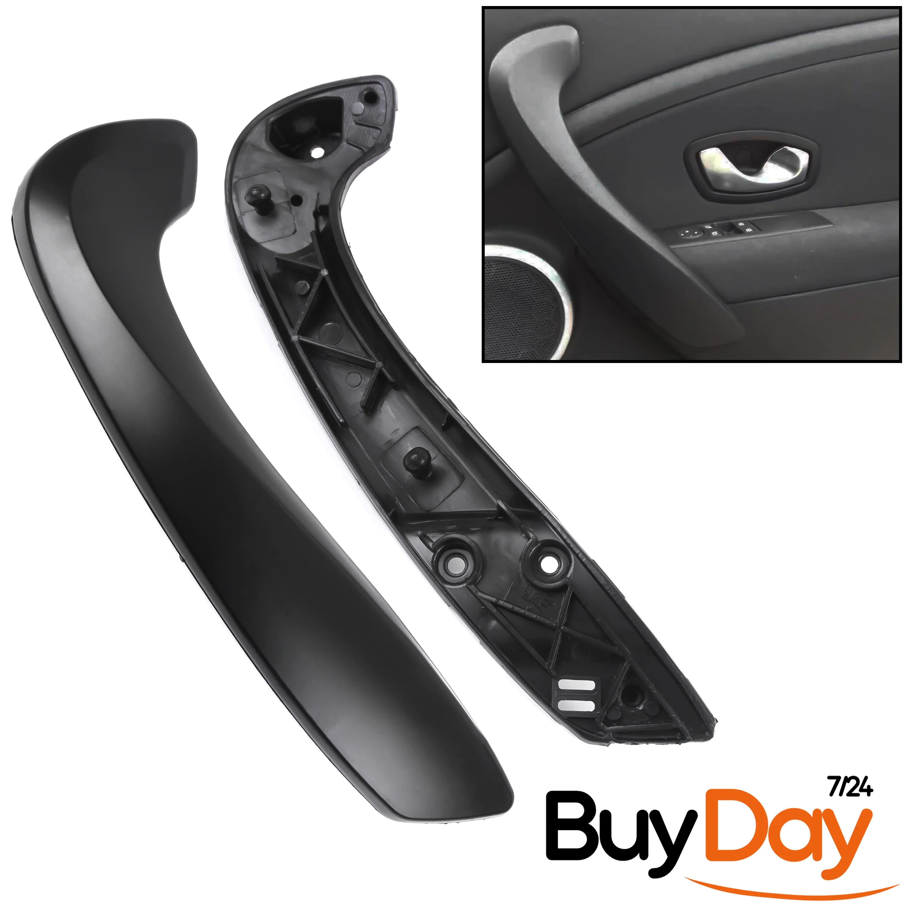Front Right Interior Door Handle Grip, Offside (O/S) Driver Side, Inner Door Armrest Pull Handle, Compatible with Megane 3 Models 2008-2016, 809600007R