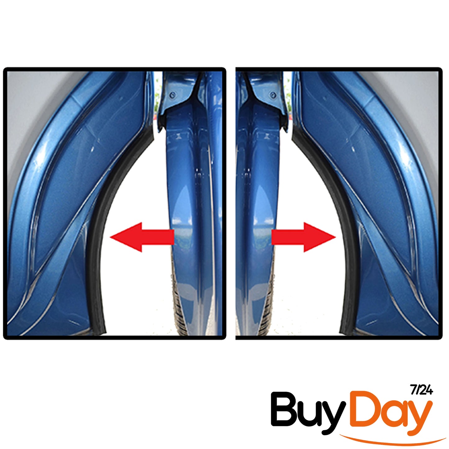 2 Piece Set Front Wheel Arch Seal Rubber Kit (Left & Right Pair) with Clips, Body to Arch Liner Gasket, Compatible with Transporter, Multivan, Caravelle T5 (03-15) & T6 (15-On), 7H0837565A