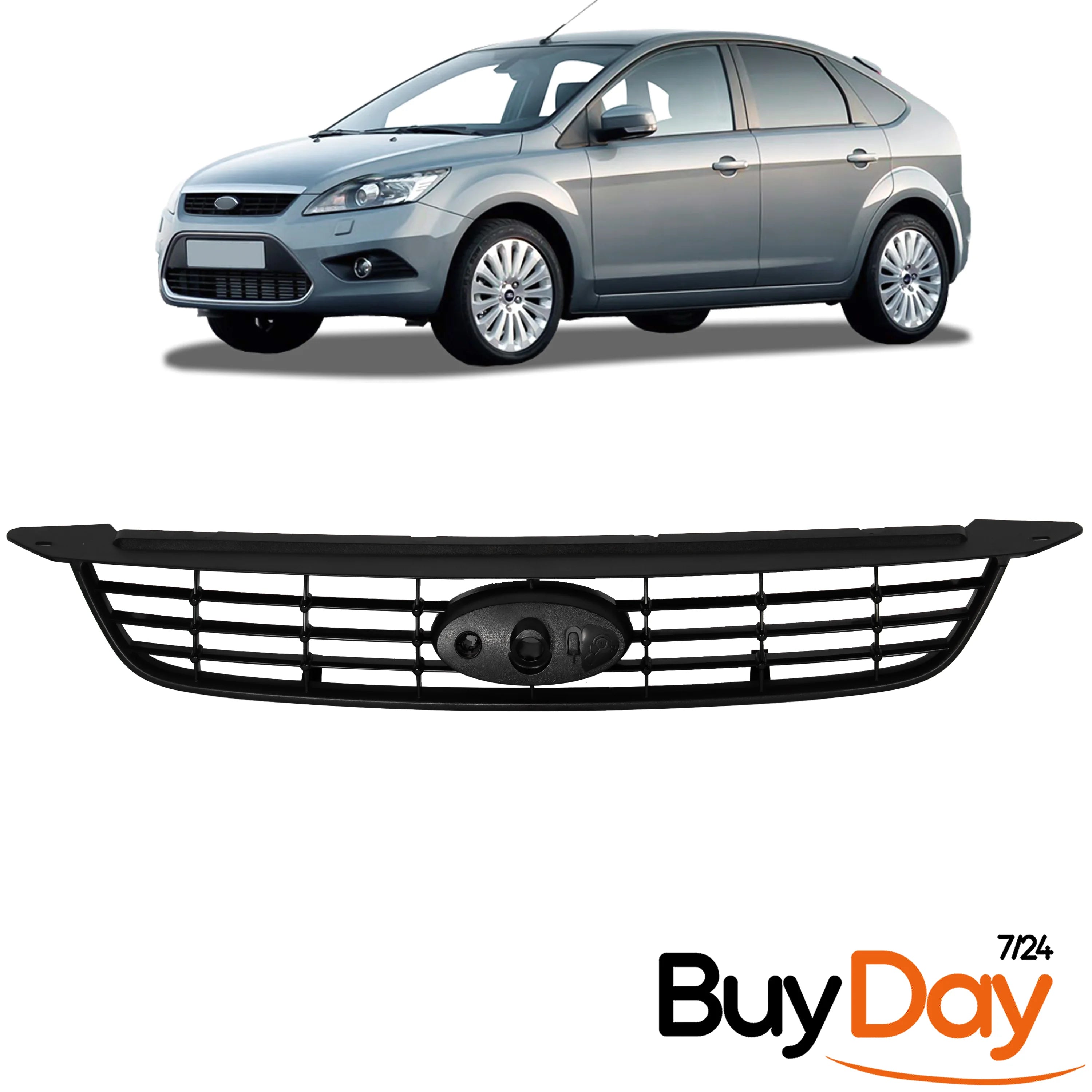 Front Main Radiator Grille, Centre Bumper Grille Panel, Exterior Styling Body Part, Compatible with Focus MK2 (Facelift) Models 2008-2012, 1538478, 1676410