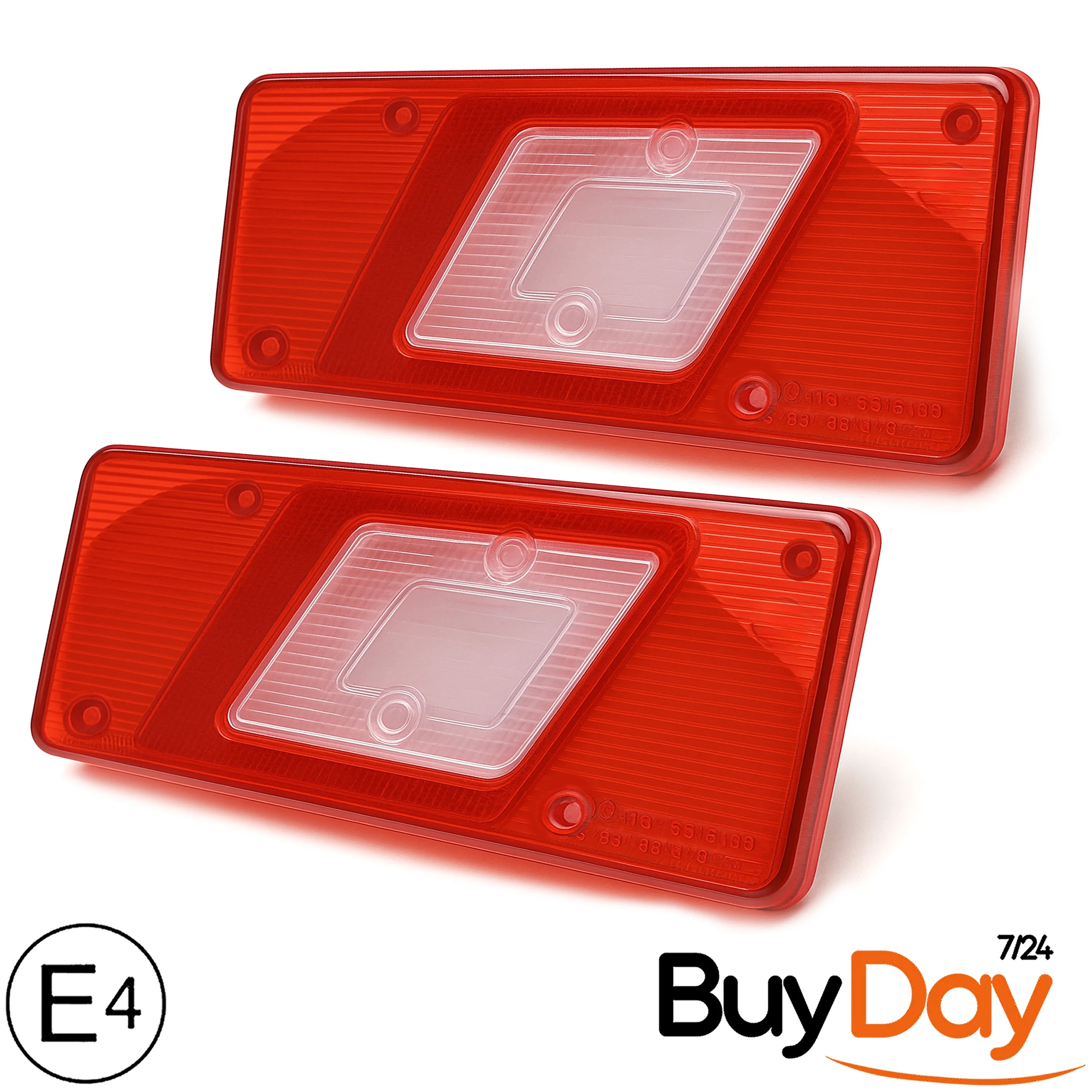 clickmax 2 Piece Set Rear Tail Light Lamp Assembly (Left & Right Pair), E-Certified, Compatible with Tipper, Dropside & Luton Chassis Cab Models 2013-Onwards, 1831334, 1831256