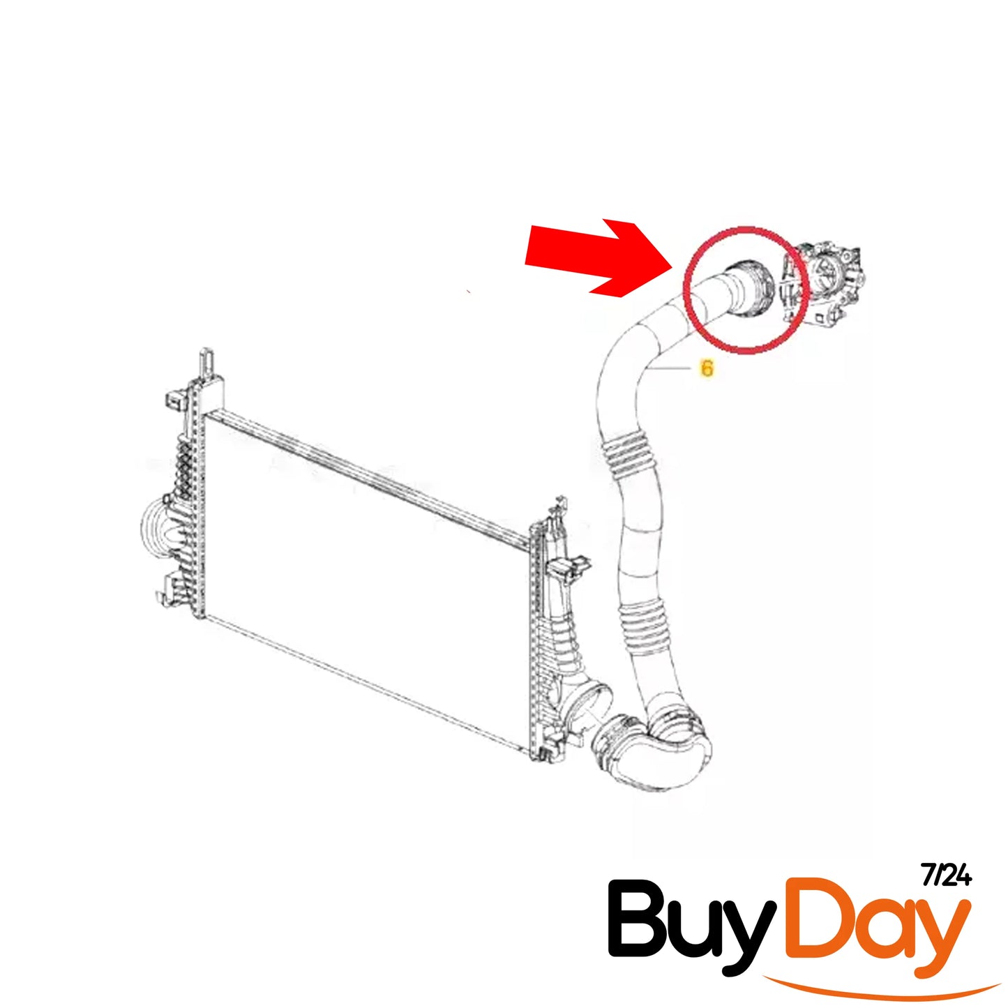 Intercooler Turbo Hose Pipe for 1.6L CDTi Engines (B16DTH, B16DTJ), Fits Insignia A (Mk I) Models 2015-2017, Air Intake Boost Hose, 13419441, 1302288
