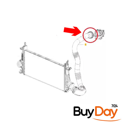 Intercooler Turbo Hose Pipe for 1.6L CDTi Engines (B16DTH, B16DTJ), Fits Insignia A (Mk I) Models 2015-2017, Air Intake Boost Hose, 13419441, 1302288