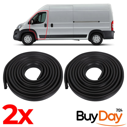 2 Piece Set Front Door Body Rubber Seal (Left & Right Pair), Body Mounted Weatherstrip, Fits Ducato, Boxer & Jumper Van Models 2007-2017, 9023VZ, 1336874080