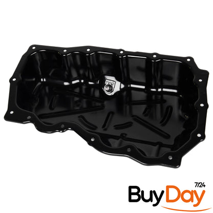 Engine Oil Sump Pan with Drain Plug, Lower Oil Reservoir, Compatible with 2.0L EcoBlue Diesel Engines, Fits Transit & Custom Models 2016-Onwards, GK2Q-6675-AA, 2011593