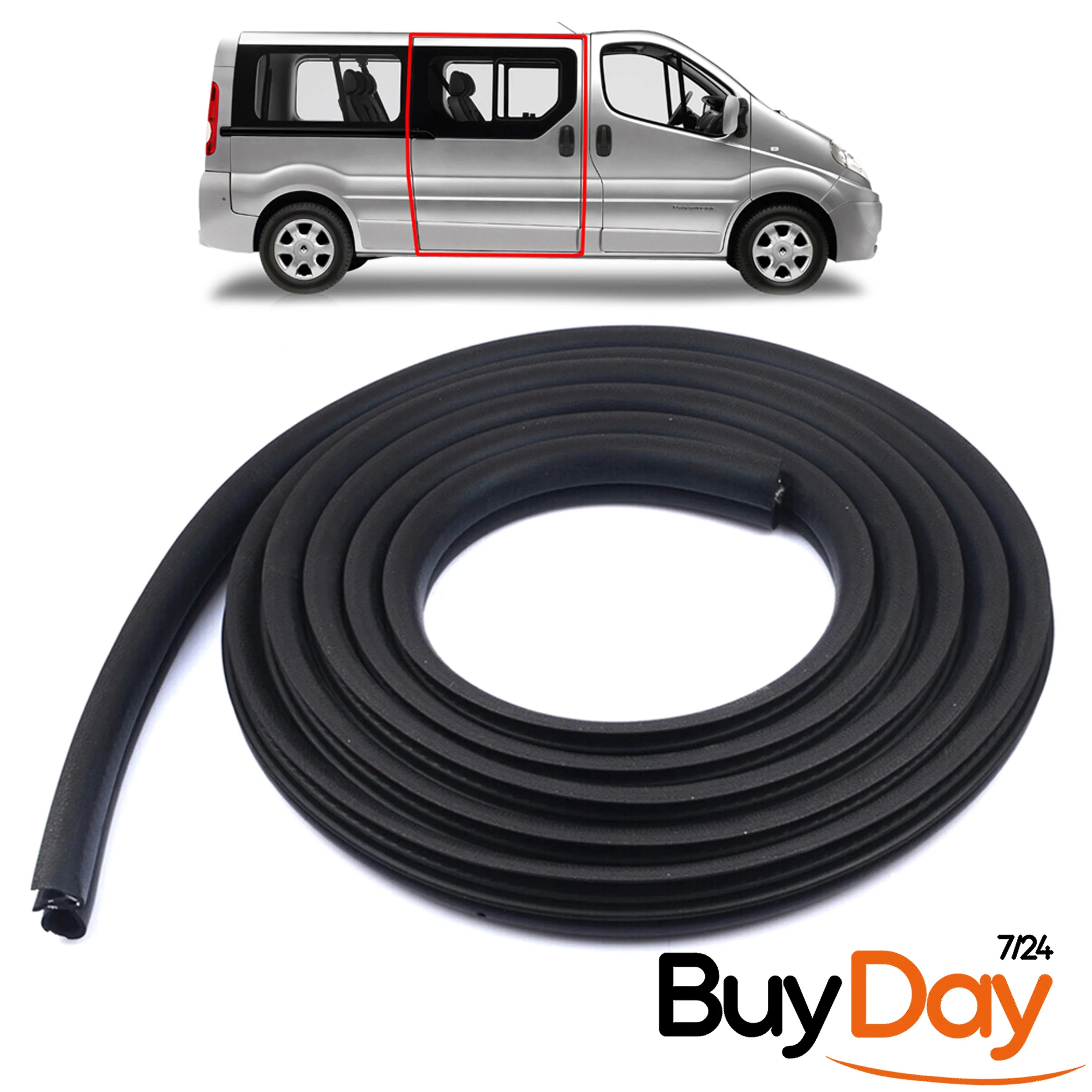 Sliding Side Door Body Rubber Seal, Body Mounted Weatherstrip (Fits SWB & LWB), Stops Leaks & Wind Noise, for Campervan Conversion, Fits Vivaro A, Trafic II, Primastar (X83) 2001-2014, 91165907