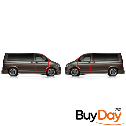 Full 4 Pieces Door Seal Kit Compatible with Transporter T5 T6 T6.1 - Tailgate Models