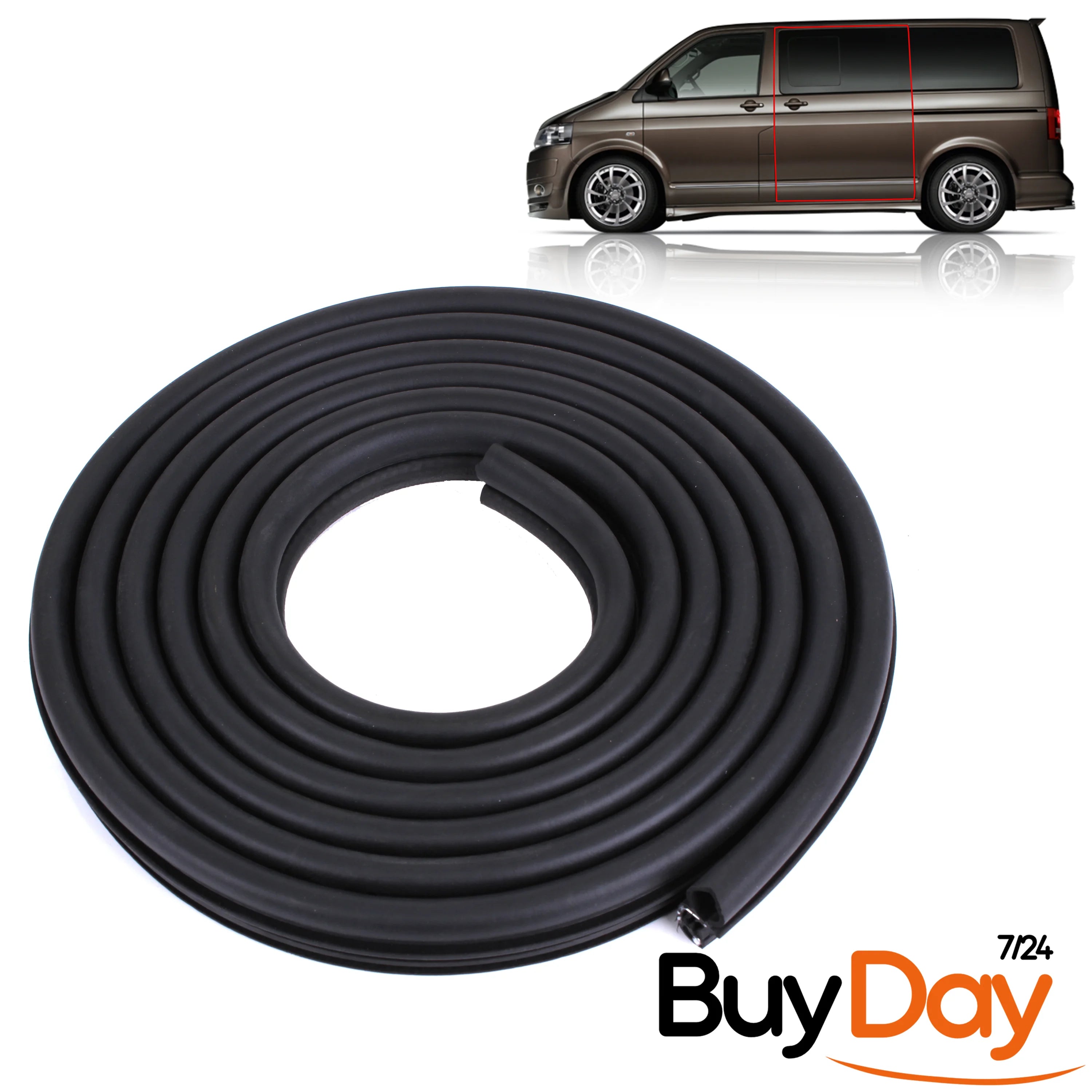 Sliding Side Door Body Rubber Seal, Body Mounted Weatherstrip, Stops Leaks & Wind Noise, for Campervan Conversion, Fits T5 T5.1 T6 T6.1 Models (03-24), 7E0843791B, 7H0843785G