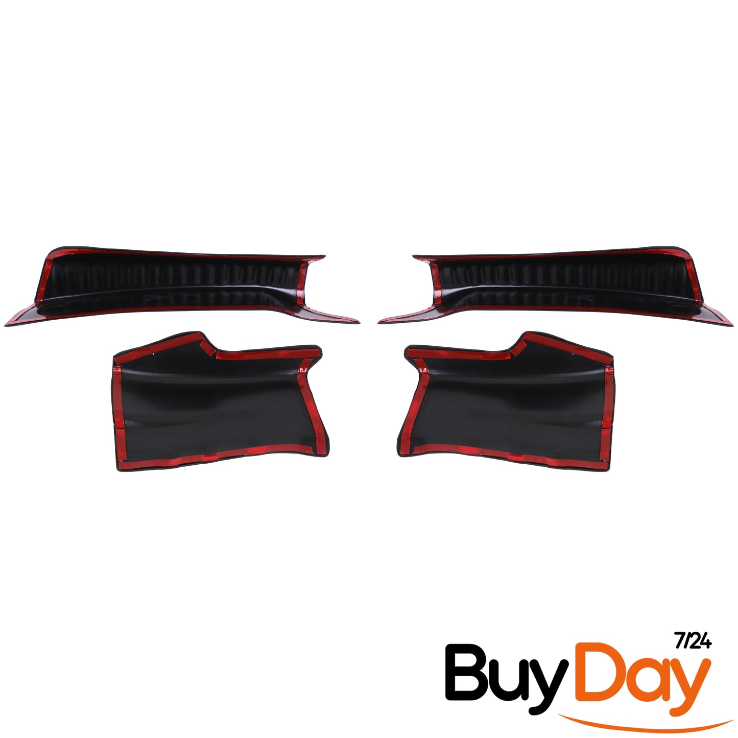 4 Piece Set Door Sill Protectors, Black ABS Entry Guard Kick Plates, Interior Scuff Plates, Car Accessories, Compatible with Sandero Models 2021-Onwards