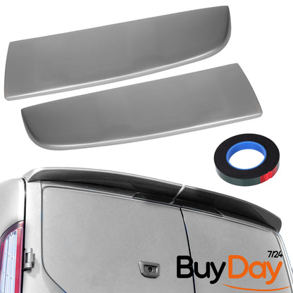 Twin Rear Roof Spoiler for Barn Door Models, Painted in Moondust Silver, Exterior Styling Body Kit Accessory, Compatible with Transit & Tourneo Custom Vans 2012-2023