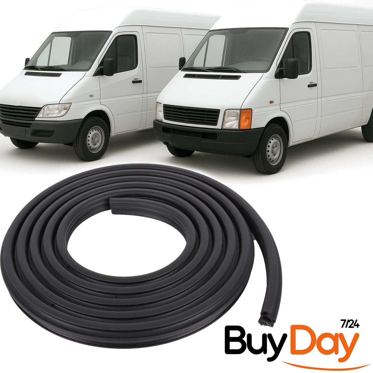 Front Door Weatherstrip Rubber Seal R/L Compatible with Sprinter MK1 VW LT MK2 (1996-2006)