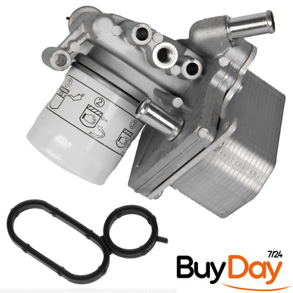 Oil Cooler & Filter Housing Assembly, Modified Upgraded Design, Engine Oil Cooler, Fits 2.2L TDCi HDi FWD & 2.3L D Engines (06-On), 1829179, BK2Q6B624CE