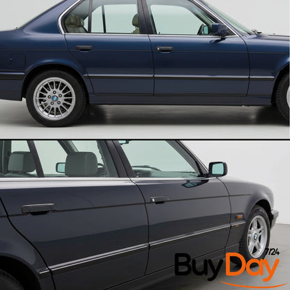 8 Piece Full Side Moulding Kit with Clips, Exterior Door Rubbing Strips, Dent Protector Set, Compatible with 5 Series E34 Saloon Models 1988-1996