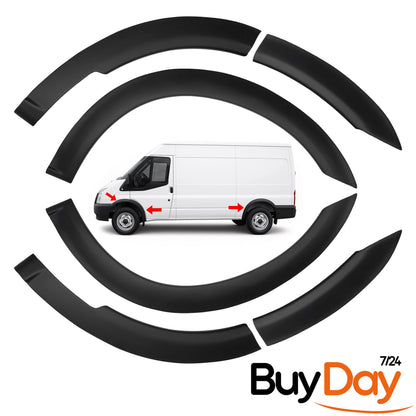 Wheel Arch Trims Set, ABS Plastic Wing Flare Protectors, Compatible with Transit MK7 2006-2013 (MWB & LWB Models), Van Styling, Camper Conversion Accessories
